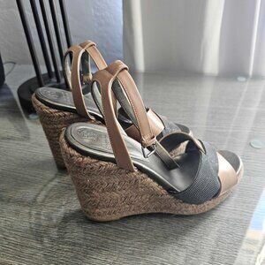 Brunello Cucinelli Leather Wedge Sandal Size 39 US 8.5 9